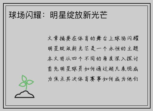 球场闪耀：明星绽放新光芒